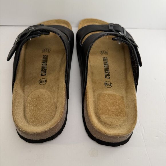 Womens Cushionaire Black Cork Footbed Sandals Size 6.5 EUC - Picture 6 of 9